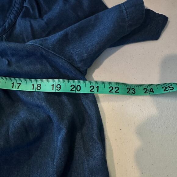 Go Softly Patio Embroidered Peacock Floral Denim Dress Size S Cotton Grandmacore - Picture 8 of 9